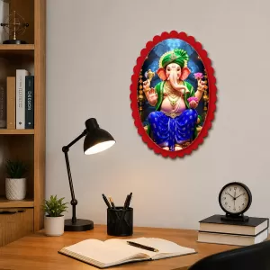 Lord Ganesha Wall Decorative Showpiece 6 X 8 Inch | 4 MM MDF Wooden Glossy Sublimation Print | Back Hook Wall Hanging | Home Temple & Living Room Decor (F57675) Lord Ganesha Wall Decorative Showpiece 6 X 8 Inch | 4 MM MDF Wooden Glossy Sublimation Print | Back Hook Wall Hanging | Home Temple & Living Room Decor (F57675)