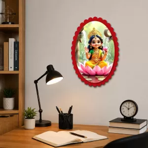 Lakshmi Wall Decorative Showpiece 6 X 8 Inch | 4 MM MDF Wooden Glossy Sublimation Print | Back Hook Wall Hanging | Home Temple & Living Room Decor (F57688) Lakshmi Wall Decorative Showpiece 6 X 8 Inch | 4 MM MDF Wooden Glossy Sublimation Print | Back Hook Wall Hanging | Home Temple & Living Room Decor (F57688)