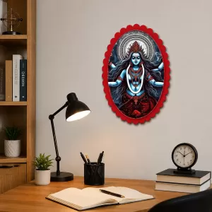 Lord Shiva Wall Decorative Showpiece 6 X 8 Inch | 4 MM MDF Wooden Glossy Sublimation Print | Back Hook Wall Hanging | Home Temple & Living Room Decor (F57691)