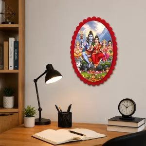 Shiva Wall Decorative Showpiece 6 X 8 Inch | 4 MM MDF Wooden Glossy Sublimation Print | Back Hook Wall Hanging | Home Temple & Living Room Decor (F57702)