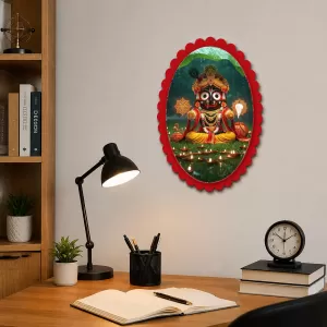 Lord Lord Jagannatha Wall Decorative Showpiece 6 X 8 Inch | 4 MM MDF Wooden Glossy Sublimation Print | Back Hook Wall Hanging | Home Temple & Living Room Decor (F57707) Lord Lord Jagannatha Wall Decorative Showpiece 6 X 8 Inch | 4 MM MDF Wooden Glossy Sublimation Print | Back Hook Wall Hanging | Home Temple & Living Room Decor (F57707)