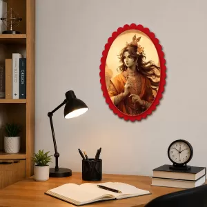 Krishna Wall Decorative Showpiece 6 X 8 Inch | 4 MM MDF Wooden Glossy Sublimation Print | Back Hook Wall Hanging | Home Temple & Living Room Decor (F57719) Krishna Wall Decorative Showpiece 6 X 8 Inch | 4 MM MDF Wooden Glossy Sublimation Print | Back Hook Wall Hanging | Home Temple & Living Room Decor (F57719)