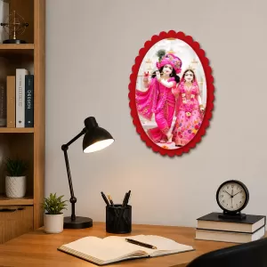 Shree Krishna And Shree Radha Wall Decorative Showpiece 6 X 8 Inch | 4 MM MDF Wooden Glossy Sublimation Print | Back Hook Wall Hanging | Home Temple & Living Room Decor (F57731) Shree Krishna And Shree Radha Wall Decorative Showpiece 6 X 8 Inch | 4 MM MDF Wooden Glossy Sublimation Print | Back Hook Wall Hanging | Home Temple & Living Room Decor (F57731)