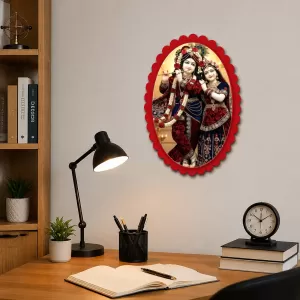 Krishna And Radha Wall Decorative Showpiece 6 X 8 Inch | 4 MM MDF Wooden Glossy Sublimation Print | Back Hook Wall Hanging | Home Temple & Living Room Decor (F57741) Krishna And Radha Wall Decorative Showpiece 6 X 8 Inch | 4 MM MDF Wooden Glossy Sublimation Print | Back Hook Wall Hanging | Home Temple & Living Room Decor (F57741)