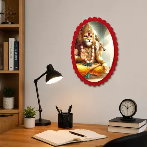 Narasimha Wall Decorative Showpiece 6 X 8 Inch | 4 MM MDF Wooden Glossy Sublimation Print | Back Hook Wall Hanging | Home Temple & Living Room Decor (F57756)