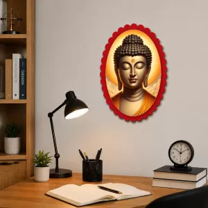 Gautama Buddha Wall Decorative Showpiece 6 X 8 Inch | 4 MM MDF Wooden Glossy Sublimation Print | Back Hook Wall Hanging | Home Temple & Living Room Decor (F57760) Gautama Buddha Wall Decorative Showpiece 6 X 8 Inch | 4 MM MDF Wooden Glossy Sublimation Print | Back Hook Wall Hanging | Home Temple & Living Room Decor (F57760)