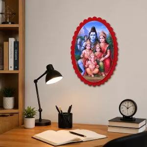 Shiva Wall Decorative Showpiece 6 X 8 Inch | 4 MM MDF Wooden Glossy Sublimation Print | Back Hook Wall Hanging | Home Temple & Living Room Decor (F57761)
