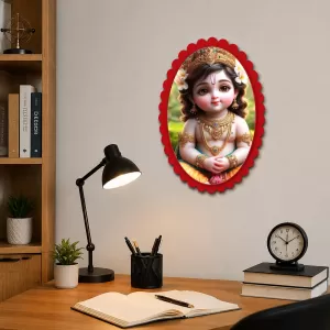 Krishna Wall Decorative Showpiece 6 X 8 Inch | 4 MM MDF Wooden Glossy Sublimation Print | Back Hook Wall Hanging | Home Temple & Living Room Decor (F57789) Krishna Wall Decorative Showpiece 6 X 8 Inch | 4 MM MDF Wooden Glossy Sublimation Print | Back Hook Wall Hanging | Home Temple & Living Room Decor (F57789)