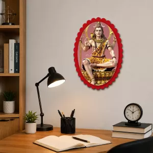 Lord Shiva Wall Decorative Showpiece 6 X 8 Inch | 4 MM MDF Wooden Glossy Sublimation Print | Back Hook Wall Hanging | Home Temple & Living Room Decor (F57794) Lord Shiva Wall Decorative Showpiece 6 X 8 Inch | 4 MM MDF Wooden Glossy Sublimation Print | Back Hook Wall Hanging | Home Temple & Living Room Decor (F57794)