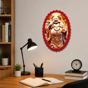 Budai Wall Decorative Showpiece 6 X 8 Inch | 4 MM MDF Wooden Glossy Sublimation Print | Back Hook Wall Hanging | Home Temple & Living Room Decor (F57798) Budai Wall Decorative Showpiece 6 X 8 Inch | 4 MM MDF Wooden Glossy Sublimation Print | Back Hook Wall Hanging | Home Temple & Living Room Decor (F57798)