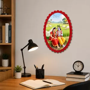 Radha And Shree Krishna Wall Decorative Showpiece 6 X 8 Inch | 4 MM MDF Wooden Glossy Sublimation Print | Back Hook Wall Hanging | Home Temple & Living Room Decor (F57814) Radha And Shree Krishna Wall Decorative Showpiece 6 X 8 Inch | 4 MM MDF Wooden Glossy Sublimation Print | Back Hook Wall Hanging | Home Temple & Living Room Decor (F57814)