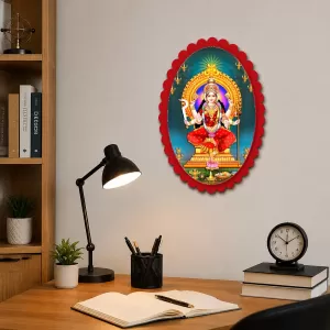 Goddess Durga Wall Decorative Showpiece 6 X 8 Inch | 4 MM MDF Wooden Glossy Sublimation Print | Back Hook Wall Hanging | Home Temple & Living Room Decor (F57816)