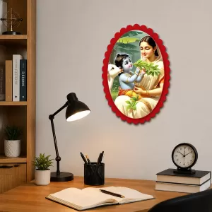 Yashoda Wall Decorative Showpiece 6 X 8 Inch | 4 MM MDF Wooden Glossy Sublimation Print | Back Hook Wall Hanging | Home Temple & Living Room Decor (F57820) Yashoda Wall Decorative Showpiece 6 X 8 Inch | 4 MM MDF Wooden Glossy Sublimation Print | Back Hook Wall Hanging | Home Temple & Living Room Decor (F57820)