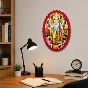 Lord Vishnu Wall Decorative Showpiece 6 X 8 Inch | 4 MM MDF Wooden Glossy Sublimation Print | Back Hook Wall Hanging | Home Temple & Living Room Decor (F57821) Lord Vishnu Wall Decorative Showpiece 6 X 8 Inch | 4 MM MDF Wooden Glossy Sublimation Print | Back Hook Wall Hanging | Home Temple & Living Room Decor (F57821)