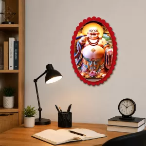 Budai Wall Decorative Showpiece 6 X 8 Inch | 4 MM MDF Wooden Glossy Sublimation Print | Back Hook Wall Hanging | Home Temple & Living Room Decor (F57832) Budai Wall Decorative Showpiece 6 X 8 Inch | 4 MM MDF Wooden Glossy Sublimation Print | Back Hook Wall Hanging | Home Temple & Living Room Decor (F57832)