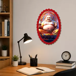 Budai Wall Decorative Showpiece 6 X 8 Inch | 4 MM MDF Wooden Glossy Sublimation Print | Back Hook Wall Hanging | Home Temple & Living Room Decor (F57837) Budai Wall Decorative Showpiece 6 X 8 Inch | 4 MM MDF Wooden Glossy Sublimation Print | Back Hook Wall Hanging | Home Temple & Living Room Decor (F57837)