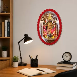 Goddess Kali Wall Decorative Showpiece 6 X 8 Inch | 4 MM MDF Wooden Glossy Sublimation Print | Back Hook Wall Hanging | Home Temple & Living Room Decor (F57844)
