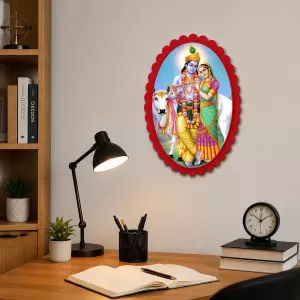Krishna Wall Decorative Showpiece 6 X 8 Inch | 4 MM MDF Wooden Glossy Sublimation Print | Back Hook Wall Hanging | Home Temple & Living Room Decor (F57859) Krishna Wall Decorative Showpiece 6 X 8 Inch | 4 MM MDF Wooden Glossy Sublimation Print | Back Hook Wall Hanging | Home Temple & Living Room Decor (F57859)