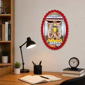 Kamakshi Wall Decorative Showpiece 6 X 8 Inch | 4 MM MDF Wooden Glossy Sublimation Print | Back Hook Wall Hanging | Home Temple & Living Room Decor (F57862)