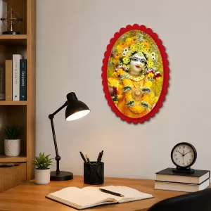 Shree Krishna Wall Decorative Showpiece 6 X 8 Inch | 4 MM MDF Wooden Glossy Sublimation Print | Back Hook Wall Hanging | Home Temple & Living Room Decor (F57867) Shree Krishna Wall Decorative Showpiece 6 X 8 Inch | 4 MM MDF Wooden Glossy Sublimation Print | Back Hook Wall Hanging | Home Temple & Living Room Decor (F57867)