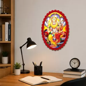 Narasimha Wall Decorative Showpiece 6 X 8 Inch | 4 MM MDF Wooden Glossy Sublimation Print | Back Hook Wall Hanging | Home Temple & Living Room Decor (F57877)