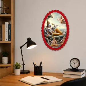 Lord Vishnu Wall Decorative Showpiece 6 X 8 Inch | 4 MM MDF Wooden Glossy Sublimation Print | Back Hook Wall Hanging | Home Temple & Living Room Decor (F57878) Lord Vishnu Wall Decorative Showpiece 6 X 8 Inch | 4 MM MDF Wooden Glossy Sublimation Print | Back Hook Wall Hanging | Home Temple & Living Room Decor (F57878)