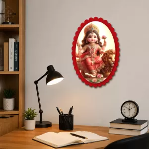 Durga Wall Decorative Showpiece 6 X 8 Inch | 4 MM MDF Wooden Glossy Sublimation Print | Back Hook Wall Hanging | Home Temple & Living Room Decor (F57891) Durga Wall Decorative Showpiece 6 X 8 Inch | 4 MM MDF Wooden Glossy Sublimation Print | Back Hook Wall Hanging | Home Temple & Living Room Decor (F57891)