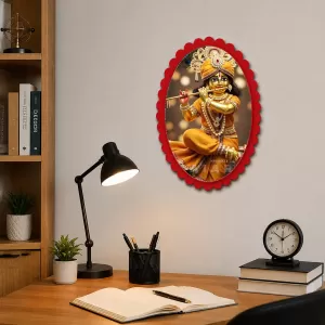 Shree Krishna Wall Decorative Showpiece 6 X 8 Inch | 4 MM MDF Wooden Glossy Sublimation Print | Back Hook Wall Hanging | Home Temple & Living Room Decor (F57917) Shree Krishna Wall Decorative Showpiece 6 X 8 Inch | 4 MM MDF Wooden Glossy Sublimation Print | Back Hook Wall Hanging | Home Temple & Living Room Decor (F57917)