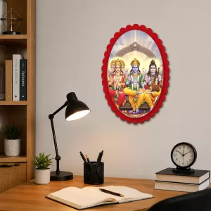 Lord Brahma Lord Vishnu Lord Shiva Wall Decorative Showpiece 6 X 8 Inch | 4 MM MDF Wooden Glossy Sublimation Print | Back Hook Wall Hanging | Home Temple & Living Room Decor (F57929) Lord Brahma Lord Vishnu Lord Shiva Wall Decorative Showpiece 6 X 8 Inch | 4 MM MDF Wooden Glossy Sublimation Print | Back Hook Wall Hanging | Home Temple & Living Room Decor (F57929)