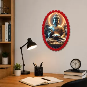 Buddha Wall Decorative Showpiece 6 X 8 Inch | 4 MM MDF Wooden Glossy Sublimation Print | Back Hook Wall Hanging | Home Temple & Living Room Decor (F57933) Buddha Wall Decorative Showpiece 6 X 8 Inch | 4 MM MDF Wooden Glossy Sublimation Print | Back Hook Wall Hanging | Home Temple & Living Room Decor (F57933)