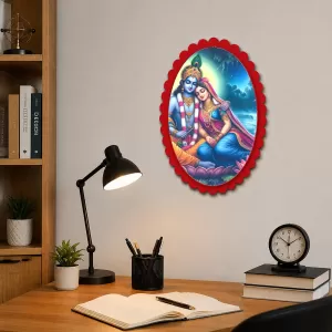 Shree Krishna And Shree Radha Wall Decorative Showpiece 6 X 8 Inch | 4 MM MDF Wooden Glossy Sublimation Print | Back Hook Wall Hanging | Home Temple & Living Room Decor (F57936) Shree Krishna And Shree Radha Wall Decorative Showpiece 6 X 8 Inch | 4 MM MDF Wooden Glossy Sublimation Print | Back Hook Wall Hanging | Home Temple & Living Room Decor (F57936)