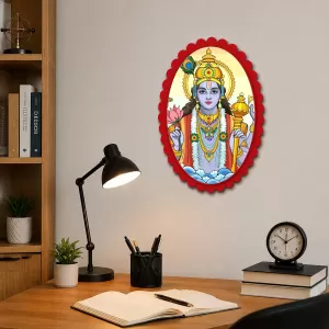Vishnu Wall Decorative Showpiece 6 X 8 Inch | 4 MM MDF Wooden Glossy Sublimation Print | Back Hook Wall Hanging | Home Temple & Living Room Decor (F57946) Vishnu Wall Decorative Showpiece 6 X 8 Inch | 4 MM MDF Wooden Glossy Sublimation Print | Back Hook Wall Hanging | Home Temple & Living Room Decor (F57946)