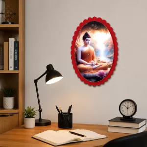 Buddha Wall Decorative Showpiece 6 X 8 Inch | 4 MM MDF Wooden Glossy Sublimation Print | Back Hook Wall Hanging | Home Temple & Living Room Decor (F57956) Buddha Wall Decorative Showpiece 6 X 8 Inch | 4 MM MDF Wooden Glossy Sublimation Print | Back Hook Wall Hanging | Home Temple & Living Room Decor (F57956)
