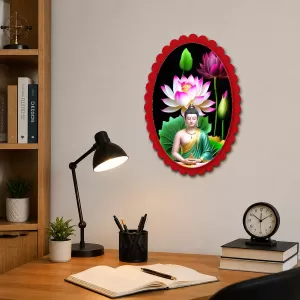 Buddha Wall Decorative Showpiece 6 X 8 Inch | 4 MM MDF Wooden Glossy Sublimation Print | Back Hook Wall Hanging | Home Temple & Living Room Decor (F57957) Buddha Wall Decorative Showpiece 6 X 8 Inch | 4 MM MDF Wooden Glossy Sublimation Print | Back Hook Wall Hanging | Home Temple & Living Room Decor (F57957)