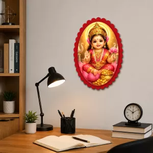 Lakshmi Wall Decorative Showpiece 6 X 8 Inch | 4 MM MDF Wooden Glossy Sublimation Print | Back Hook Wall Hanging | Home Temple & Living Room Decor (F57960) Lakshmi Wall Decorative Showpiece 6 X 8 Inch | 4 MM MDF Wooden Glossy Sublimation Print | Back Hook Wall Hanging | Home Temple & Living Room Decor (F57960)
