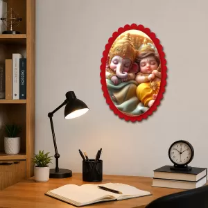 Ganesha And Krishna Wall Decorative Showpiece 6 X 8 Inch | 4 MM MDF Wooden Glossy Sublimation Print | Back Hook Wall Hanging | Home Temple & Living Room Decor (F57978) Ganesha And Krishna Wall Decorative Showpiece 6 X 8 Inch | 4 MM MDF Wooden Glossy Sublimation Print | Back Hook Wall Hanging | Home Temple & Living Room Decor (F57978)