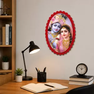 Krishna And Radha Wall Decorative Showpiece 6 X 8 Inch | 4 MM MDF Wooden Glossy Sublimation Print | Back Hook Wall Hanging | Home Temple & Living Room Decor (F57981) Krishna And Radha Wall Decorative Showpiece 6 X 8 Inch | 4 MM MDF Wooden Glossy Sublimation Print | Back Hook Wall Hanging | Home Temple & Living Room Decor (F57981)