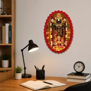 Tirupati Balaji Wall Decorative Showpiece 6 X 8 Inch | 4 MM MDF Wooden Glossy Sublimation Print | Back Hook Wall Hanging | Home Temple & Living Room Decor (F58017) Tirupati Balaji Wall Decorative Showpiece 6 X 8 Inch | 4 MM MDF Wooden Glossy Sublimation Print | Back Hook Wall Hanging | Home Temple & Living Room Decor (F58017)