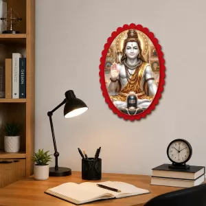 Shiva Wall Decorative Showpiece 6 X 8 Inch | 4 MM MDF Wooden Glossy Sublimation Print | Back Hook Wall Hanging | Home Temple & Living Room Decor (F58023) Shiva Wall Decorative Showpiece 6 X 8 Inch | 4 MM MDF Wooden Glossy Sublimation Print | Back Hook Wall Hanging | Home Temple & Living Room Decor (F58023)