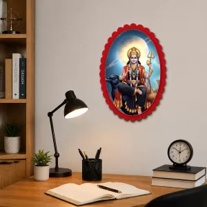 Shani Wall Decorative Showpiece 6 X 8 Inch | 4 MM MDF Wooden Glossy Sublimation Print | Back Hook Wall Hanging | Home Temple & Living Room Decor (F58028) Shani Wall Decorative Showpiece 6 X 8 Inch | 4 MM MDF Wooden Glossy Sublimation Print | Back Hook Wall Hanging | Home Temple & Living Room Decor (F58028)