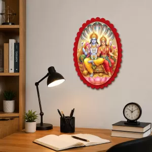 Vishnu And Lakshmi Wall Decorative Showpiece 6 X 8 Inch | 4 MM MDF Wooden Glossy Sublimation Print | Back Hook Wall Hanging | Home Temple & Living Room Decor (F58030) Vishnu And Lakshmi Wall Decorative Showpiece 6 X 8 Inch | 4 MM MDF Wooden Glossy Sublimation Print | Back Hook Wall Hanging | Home Temple & Living Room Decor (F58030)