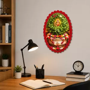 Lakshmi Wall Decorative Showpiece 6 X 8 Inch | 4 MM MDF Wooden Glossy Sublimation Print | Back Hook Wall Hanging | Home Temple & Living Room Decor (F58031) Lakshmi Wall Decorative Showpiece 6 X 8 Inch | 4 MM MDF Wooden Glossy Sublimation Print | Back Hook Wall Hanging | Home Temple & Living Room Decor (F58031)