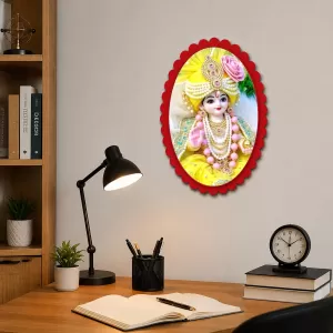 Krishna Wall Decorative Showpiece 6 X 8 Inch | 4 MM MDF Wooden Glossy Sublimation Print | Back Hook Wall Hanging | Home Temple & Living Room Decor (F58050) Krishna Wall Decorative Showpiece 6 X 8 Inch | 4 MM MDF Wooden Glossy Sublimation Print | Back Hook Wall Hanging | Home Temple & Living Room Decor (F58050)