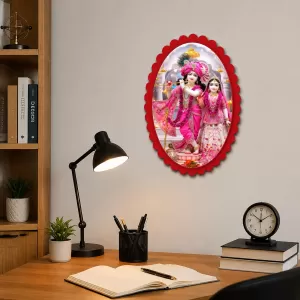 Krishna And Radha Wall Decorative Showpiece 6 X 8 Inch | 4 MM MDF Wooden Glossy Sublimation Print | Back Hook Wall Hanging | Home Temple & Living Room Decor (F58052) Krishna And Radha Wall Decorative Showpiece 6 X 8 Inch | 4 MM MDF Wooden Glossy Sublimation Print | Back Hook Wall Hanging | Home Temple & Living Room Decor (F58052)