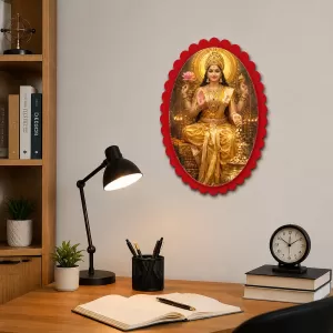 Lakshmi Wall Decorative Showpiece 6 X 8 Inch | 4 MM MDF Wooden Glossy Sublimation Print | Back Hook Wall Hanging | Home Temple & Living Room Decor (F58054) Lakshmi Wall Decorative Showpiece 6 X 8 Inch | 4 MM MDF Wooden Glossy Sublimation Print | Back Hook Wall Hanging | Home Temple & Living Room Decor (F58054)