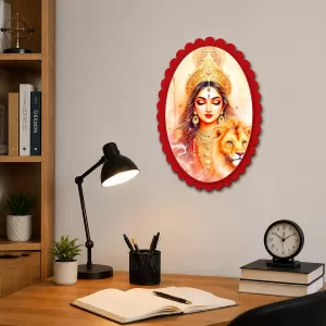 Durga Wall Decorative Showpiece 6 X 8 Inch | 4 MM MDF Wooden Glossy Sublimation Print | Back Hook Wall Hanging | Home Temple & Living Room Decor (F58066) Durga Wall Decorative Showpiece 6 X 8 Inch | 4 MM MDF Wooden Glossy Sublimation Print | Back Hook Wall Hanging | Home Temple & Living Room Decor (F58066)