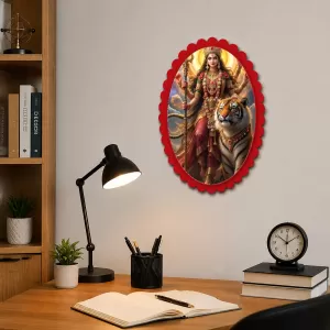 Durga Wall Decorative Showpiece 6 X 8 Inch | 4 MM MDF Wooden Glossy Sublimation Print | Back Hook Wall Hanging | Home Temple & Living Room Decor (F58074) Durga Wall Decorative Showpiece 6 X 8 Inch | 4 MM MDF Wooden Glossy Sublimation Print | Back Hook Wall Hanging | Home Temple & Living Room Decor (F58074)