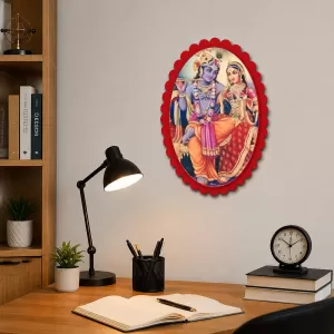 Krishna And Radha Wall Decorative Showpiece 6 X 8 Inch | 4 MM MDF Wooden Glossy Sublimation Print | Back Hook Wall Hanging | Home Temple & Living Room Decor (F58078) Krishna And Radha Wall Decorative Showpiece 6 X 8 Inch | 4 MM MDF Wooden Glossy Sublimation Print | Back Hook Wall Hanging | Home Temple & Living Room Decor (F58078)