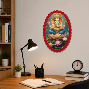 Ganesha Wall Decorative Showpiece 6 X 8 Inch | 4 MM MDF Wooden Glossy Sublimation Print | Back Hook Wall Hanging | Home Temple & Living Room Decor (F58083) Ganesha Wall Decorative Showpiece 6 X 8 Inch | 4 MM MDF Wooden Glossy Sublimation Print | Back Hook Wall Hanging | Home Temple & Living Room Decor (F58083)