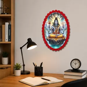 Shiva Wall Decorative Showpiece 6 X 8 Inch | 4 MM MDF Wooden Glossy Sublimation Print | Back Hook Wall Hanging | Home Temple & Living Room Decor (F58090) Shiva Wall Decorative Showpiece 6 X 8 Inch | 4 MM MDF Wooden Glossy Sublimation Print | Back Hook Wall Hanging | Home Temple & Living Room Decor (F58090)